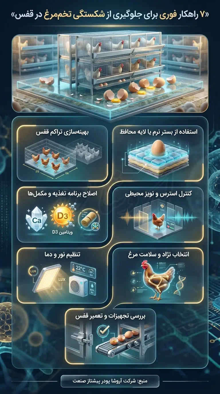 درمان شکستگی تخم مرغ در قفس