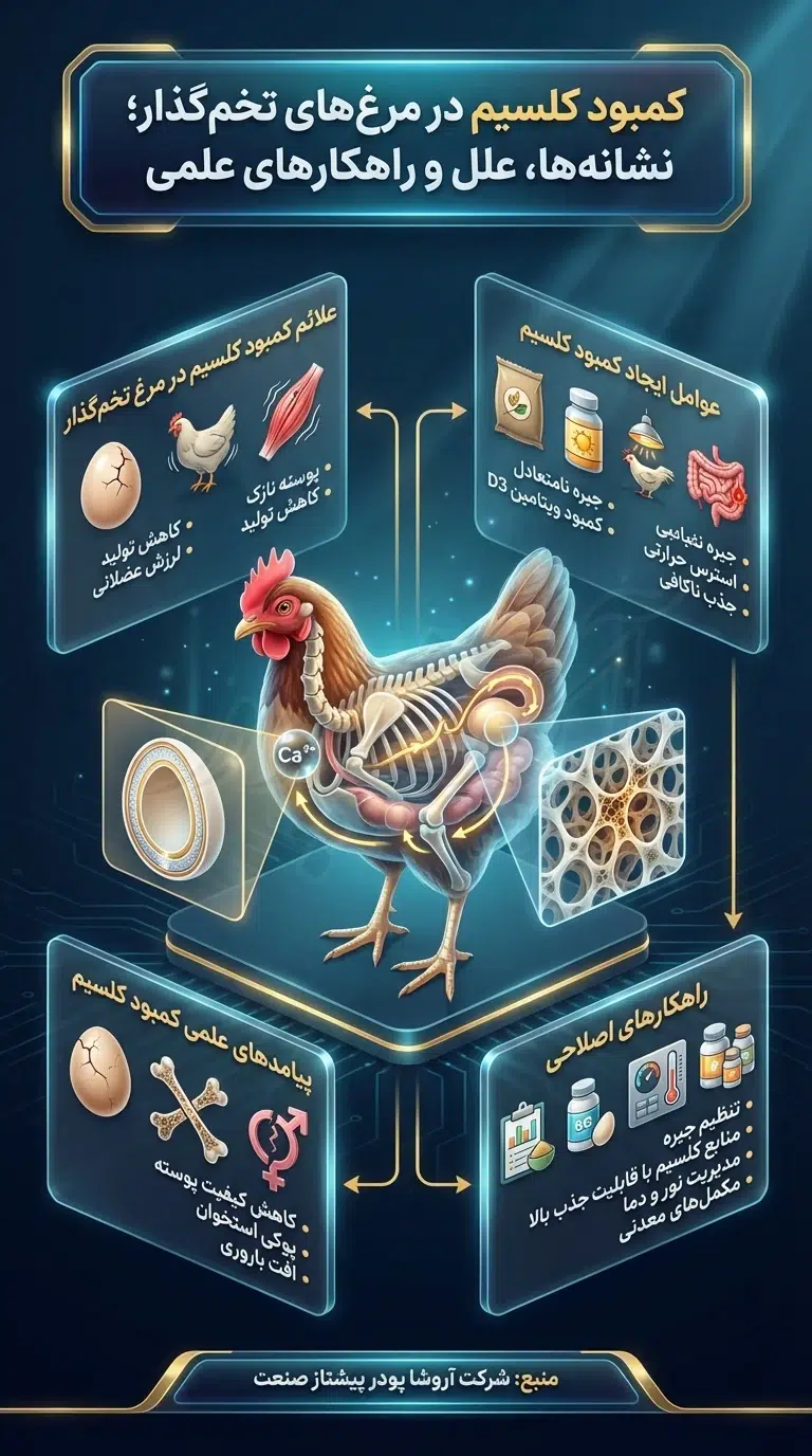 کمبود کلسیم در مرغ تخمگذار 